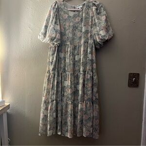 Calista Floral Puff Sleeve Dress